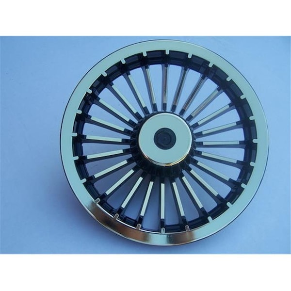Stenten Gold Cart Accessories Stenten Golf Cart Accessories WC1206 Wheel Cover Turbine Blk- Gold WC1206 - main
